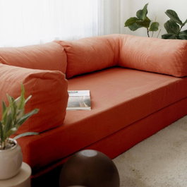 Atelier Del Sofa Nook - Pomegranate Flower Sofá-Cama de 3 Plazas Vermellón